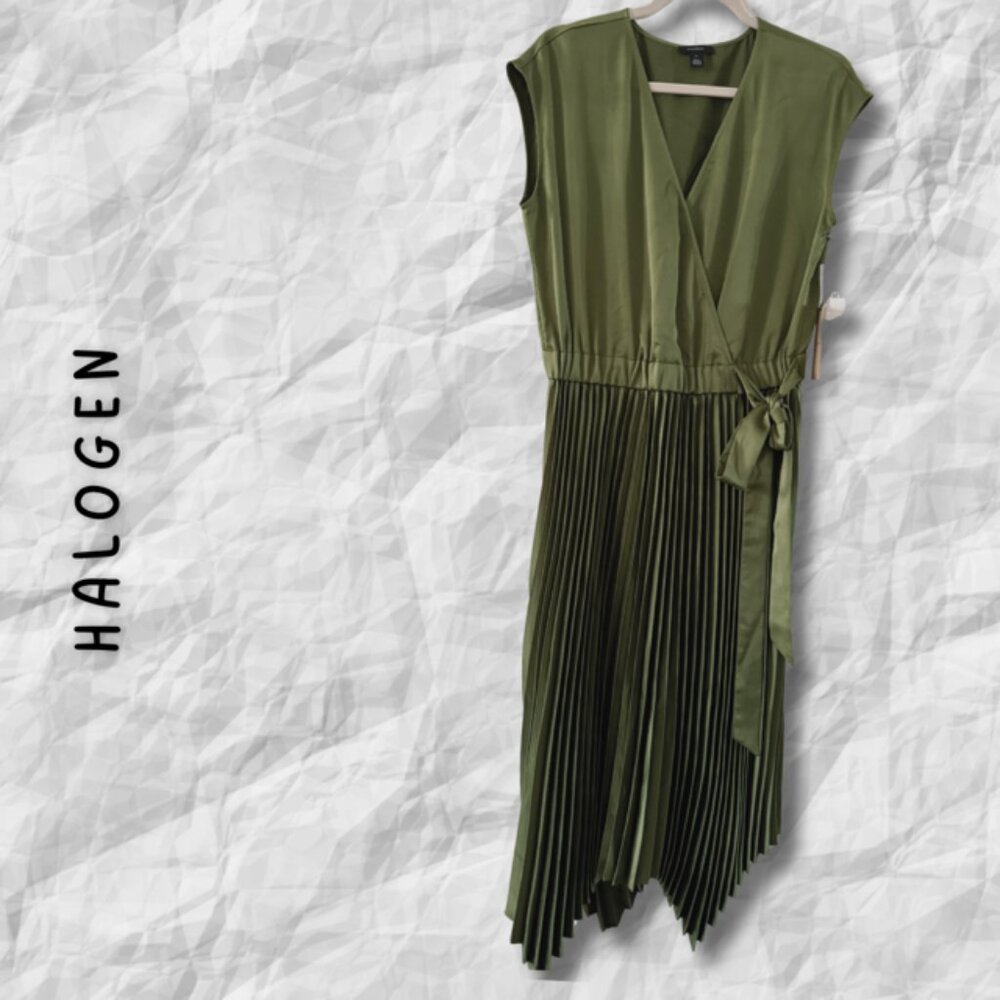 {Halogen} Asymmetricial Midi Dress